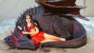 Dragon sculpture making | Girl with Dragon making | Clay art | Any Arts vaishali