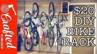 DIY Bike Rack for $20 / Bike Storage Stand & Cabinet for Garage | Crafted Workshop