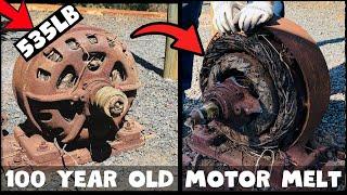 100 Year Old Motor Melt - Massive Copper Haul - ASMR Metal Melting - Trash To Treasure - BigStackD