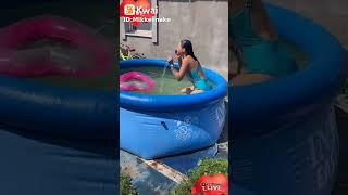 playing on pool