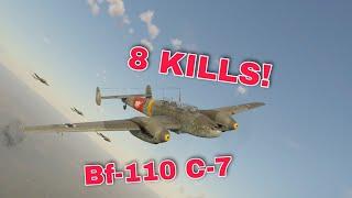 8 Kills! Bf-110 C-7 | War Thunder