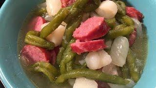 German Style Midwestern Sausage, Potato and Green Bean Supper