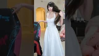 Emiru Shows her White Dress