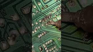 re-solder the vertical ic pins with a soldering iron #resolder #soldering #solderingiron