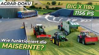 How does the forage harvest work? | Krone BigX 1180, Fendt 927, Case Optum 300 | Short documentation