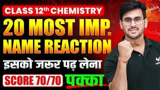 Class 12 Chemistry Most Imp Name Reaction | 12th Organic Chemistry Important Reactions UP Board