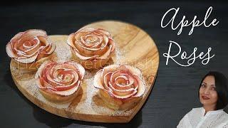 Baked Apple Rose Tarts Recipe  #dessert