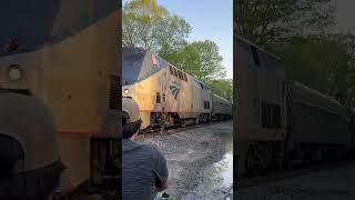 Downeaster rockets past Newfields NH #shorts #train #amtrak #downeaster