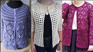 Outstanding stylish unique creative crochet handknit vest jacket pattern designs ideas for women