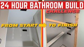 24 Hour COMPLETE Bathroom Build CHALLENGE *Will We Make It?*