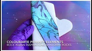 #214 Santorini rocks Acrylic pouring fluid art full tutorial Colourarte Primary Elements