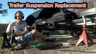 Open Racecar Trailer Suspension Replacement...New Springs & Hardware for the 55 year-old