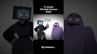 Tv Woman drinks Grimace Shake animation #grimaceshake #animation #shorts