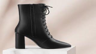 OHOXOE Women's Lace Up Chunky Heel Boots Review, Cute lace up boot