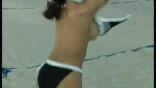 Accidental topless beach volley
