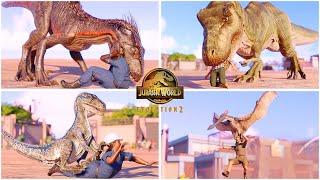 Human Hunting Animations of All Land and Air Carnivore Dinosaurs  Jurassic World Evolution 2