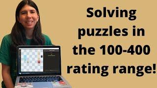 Solving puzzles in the 100-400 rating range on chess.com!