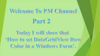 How to set Datagridview Row Color in a Windows Form