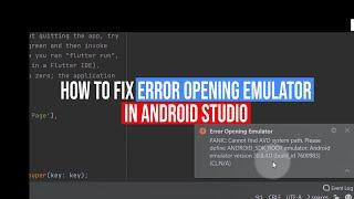 How To Fix Error Opening Emulator in Android Studio Full-Cara Mengatasi Error Opening Emulator Full