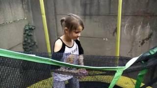 Daughter peeing while standing up with waterballoon