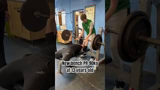 New #benchpress pr #90kg at #13yearsold #prlifestyle #roadto100 kg bench