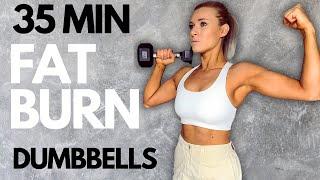 35 Min Full Body Workout at Home, Dumbbell HIIT Workout, Fat Burn Cardio Workout, Strength Training