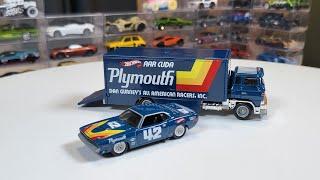 Unboxing Hotwheels Premium Car Culture Team Transport: Saura Sprinter, '70 Plymouth AAR CUDA