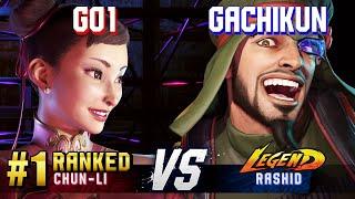 SF6 ▰ GO1 (#1 Ranked Chun-Li) vs GACHIKUN (Rashid) ▰ High Level Gameplay