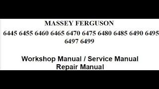 Massey Ferguson 6400 Series -  Workshop Manual