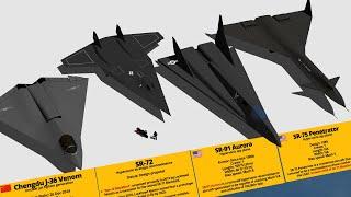 Secret Aircraft Projects Type & Size Comparison 3D