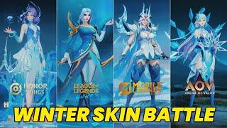 ALL Winter & Christmas SKIN BATTLE   MLBB VS HOK VS AOV VS LOL WR Ultra HD 2024