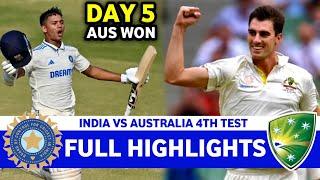 India Vs Australia 4th Test Match Day 5 Full Highlights 2024 | IND VS AUS