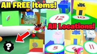 ALL FREE ITEMS & GIFT BOX LOCATIONS IN NEW BEESMAS UPDATE! (Bee Swarm Simulator)