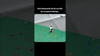 Chris Hemsworth challenged his son to climb a rock wall—for 50 bucks