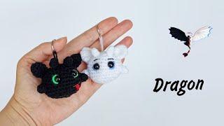  Super easy  How to crochet a keychain - DRAGON crochet in 30 min. Symbol of 2024