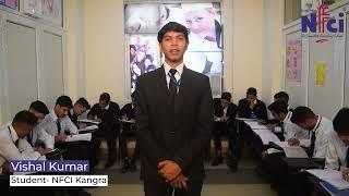 NFCI Student Vishal from NFCI Kangra campus review | NFCI Kangra student testimonial