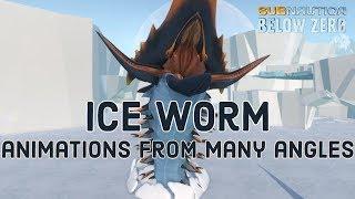 Subnautica Below zero - ice worms' animations from many angles