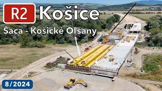 Výstavba R2 Košice Šaca - Košické Olšany (srpen 2024)