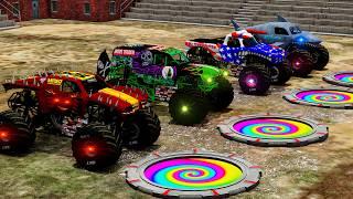 4 MONSTER TRUCKS VS POLICE  |Epic BeamNG.Drive Police Chase|Monster JAM|