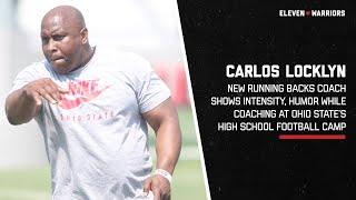 Running backs coach Carlos Locklyn shows intensity, humor while coaching at OSU’s high school camp