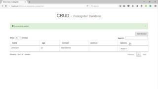 CRUD - Codeigniter, Datatables, Ajax Part 1 Introduction