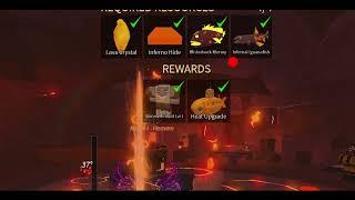 How to get INFERNO HIDE & BLISTERBACK BENNY  in Fisch! (Volcanic Vent Resources Guide) Roblox