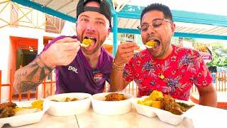 Tobago CURRY CRAB & DUMPLINGS + Callaloo & Curry Conch in Crown Point, Tobago!!