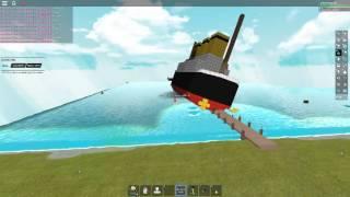 Unsinkable giant rebuilt and sinking in roblox!!!!!!!!!!!!! (mini fail)
