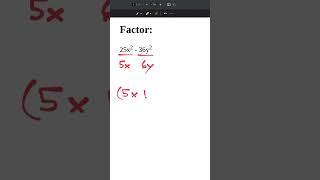 factoring a difference of squares problem with two variables #maths #math