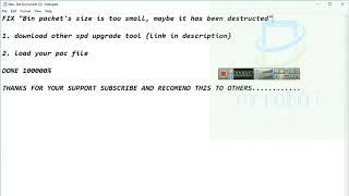 Fix SPD UPGRADE TOOL  "Bin packet's size is too small, maybe it has been destructed"