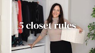 How To ORGANIZE Your Closet Like A PRO: 5 Minimalist Rules Of Closet Organization