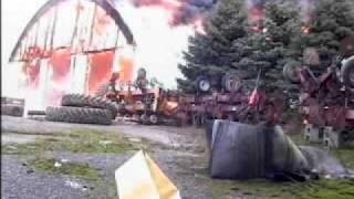 My 'T' Acres  Barn fire 5- Falling Structure, set down.wmv