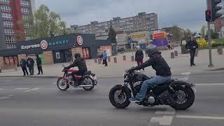 Biker motorcycle riding season opening in Klaipeda, Lithuania