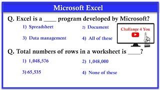 Top 100 MS Excel MCQ Question and answer - Microsoft Office - MS Office